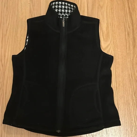 Rafaella Reversible Houndstooth Check Fleece Vest - Picture 4 of 5